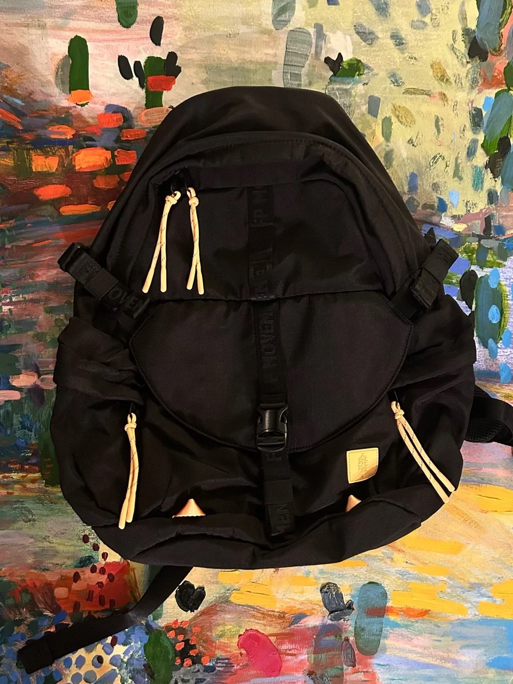 Free People Black Backpack with Tan Accents